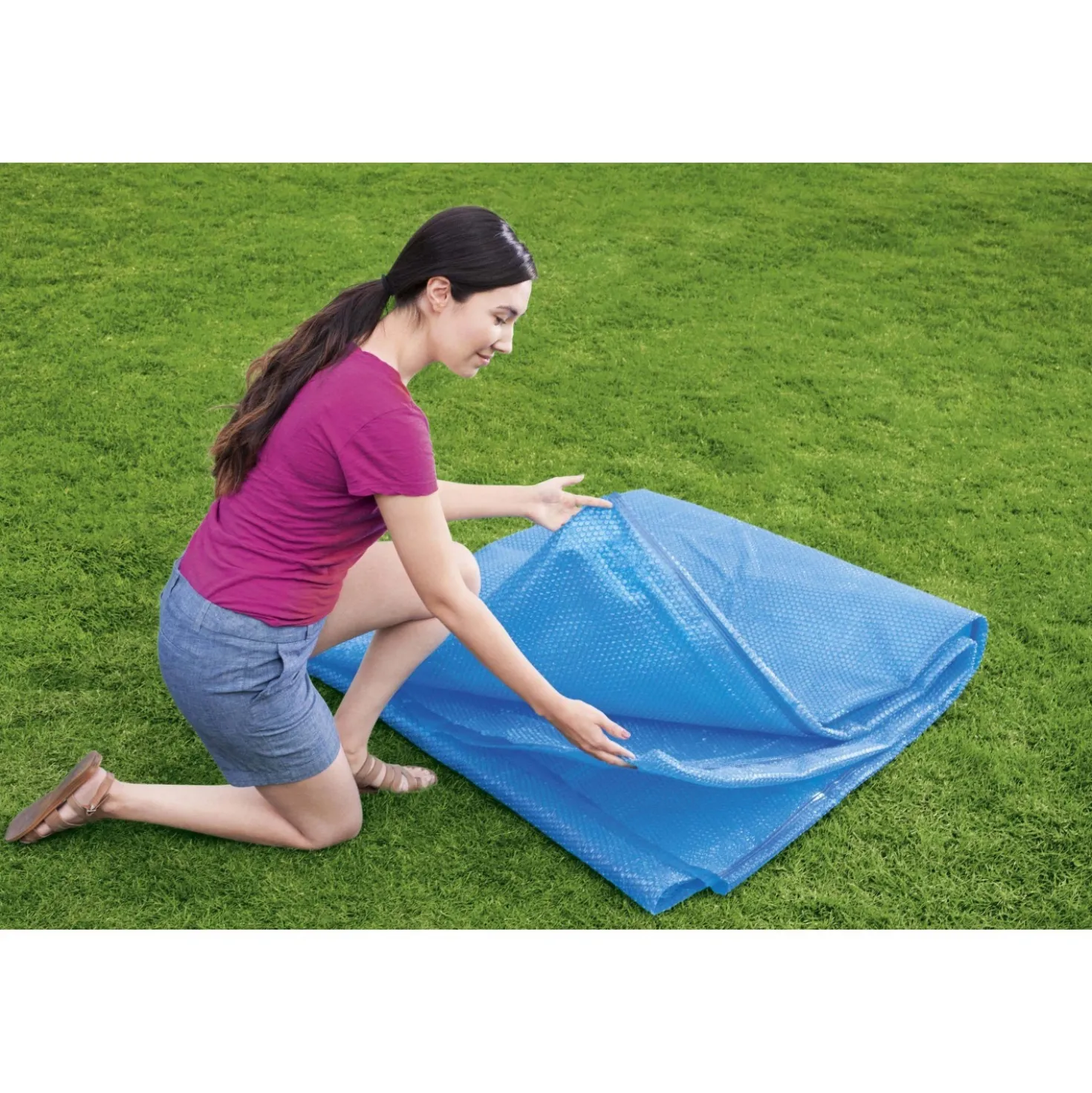 Copertura termica per piscine Bestway in PE rotonda Ø 462 cm blu