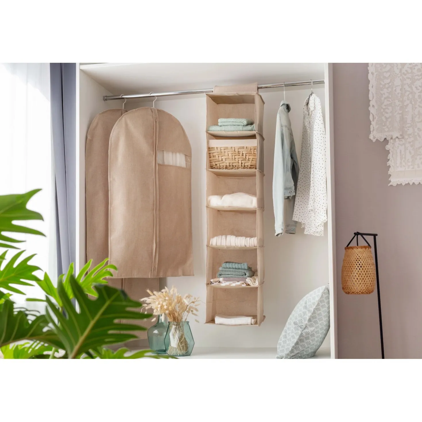 Copriabito corto Sandy beige 58x2x100 cm
