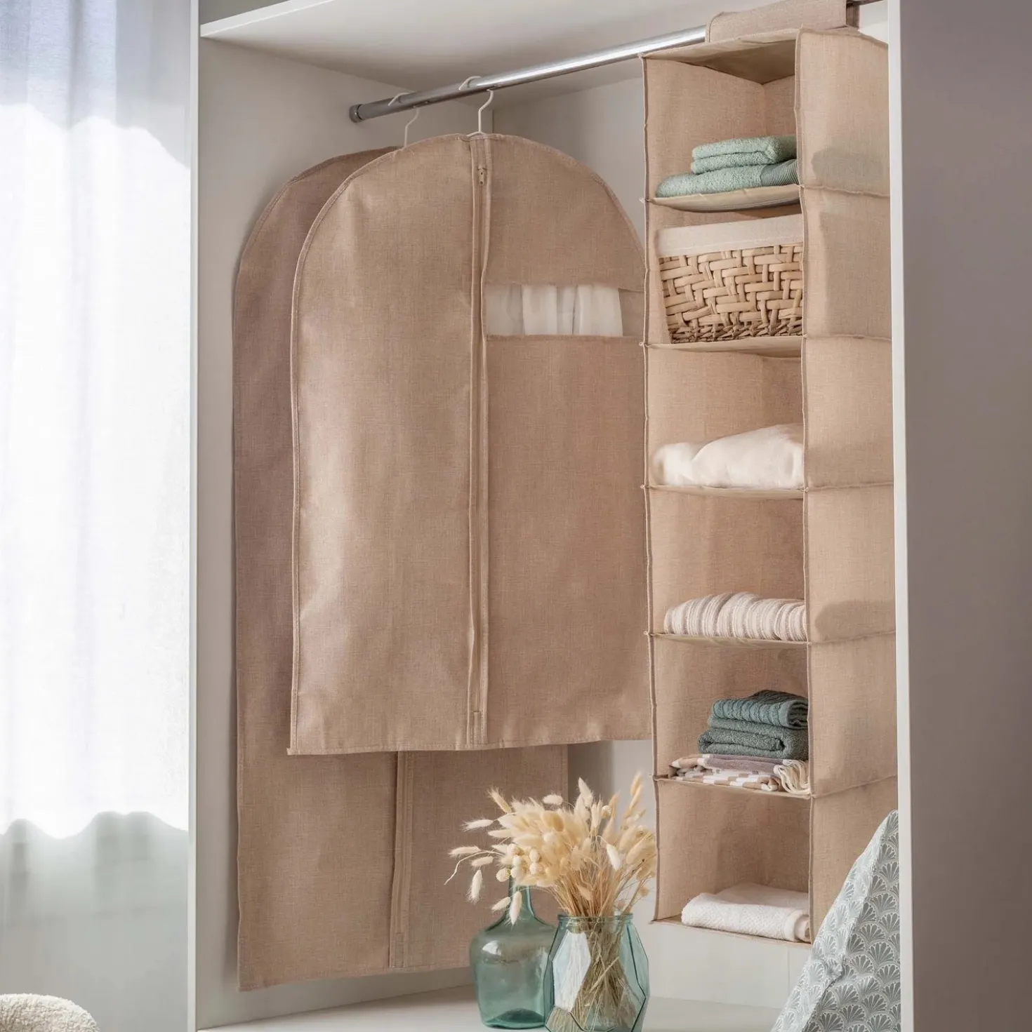 Copriabito corto Sandy beige 58x2x100 cm