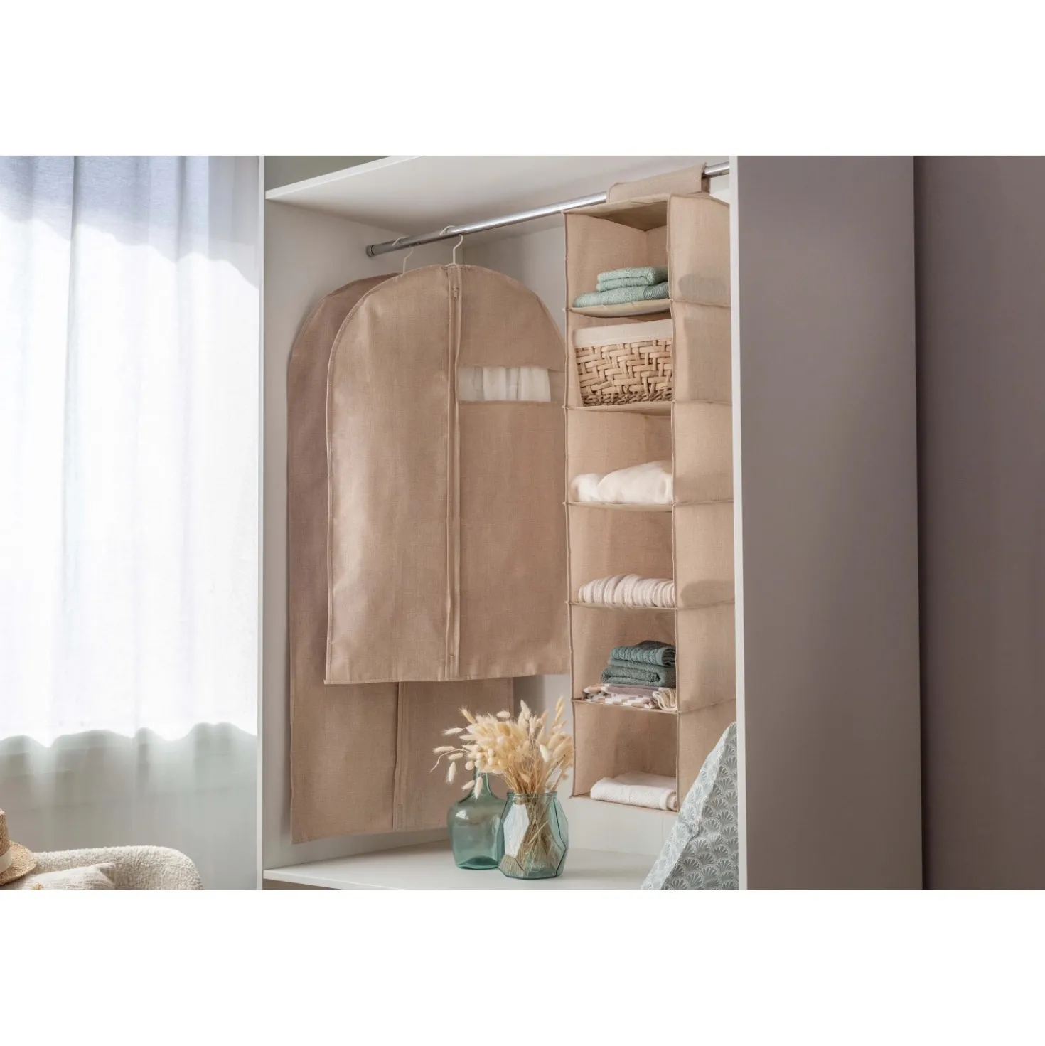 Copriabito corto Sandy beige 58x2x100 cm