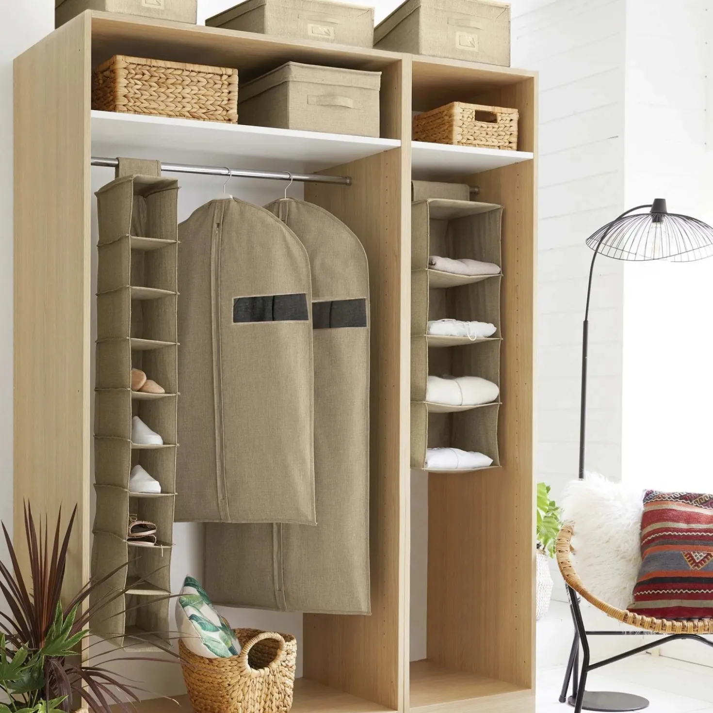 Copriabito corto Sandy beige 58x2x100 cm