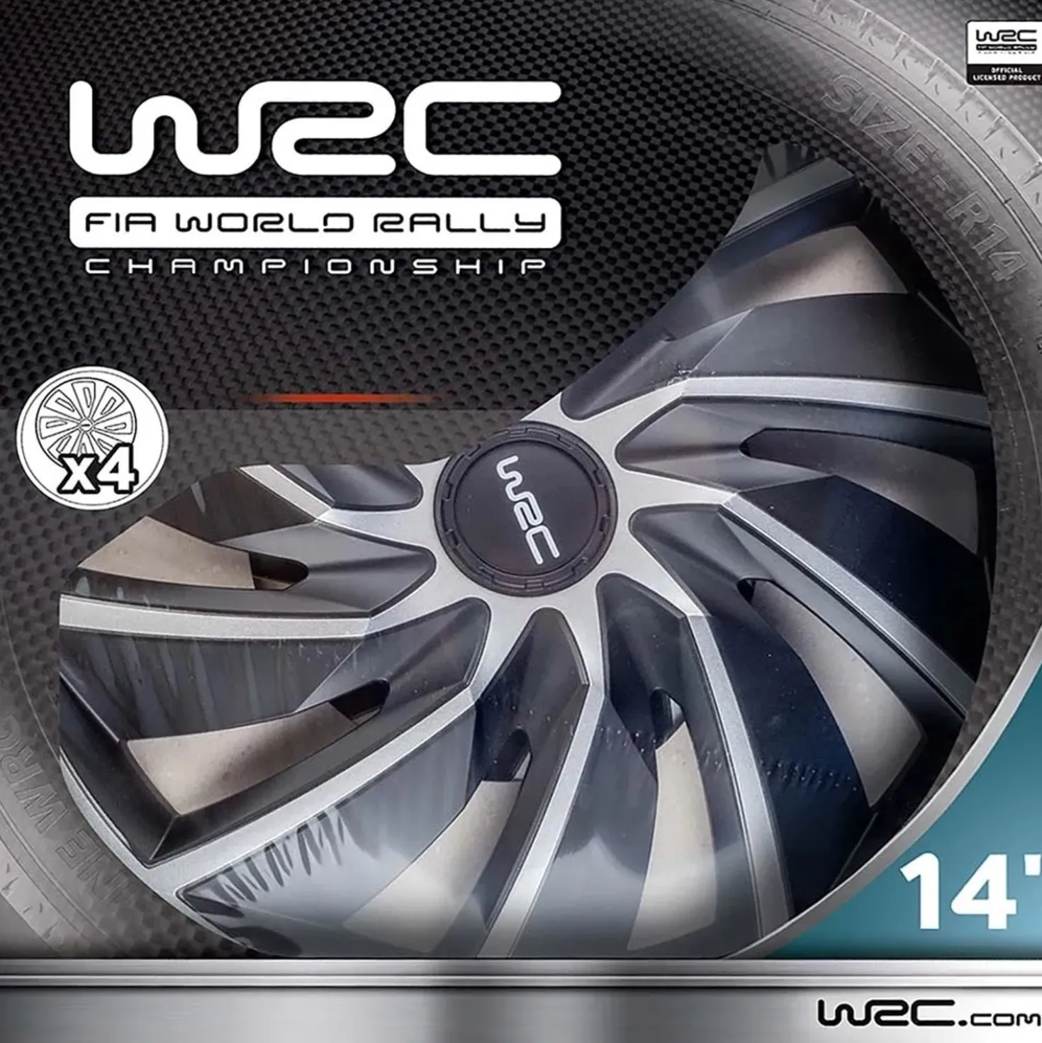 Copricerchioni WRC bicolor 14" TURBO 4 pz