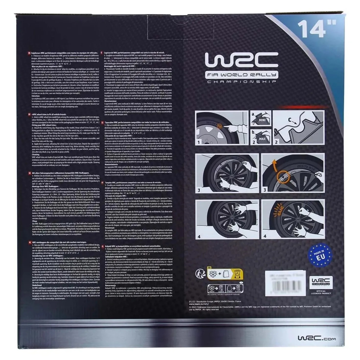 Copricerchioni WRC bicolor 14" TURBO 4 pz