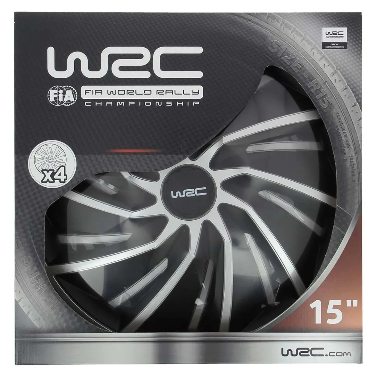 Copricerchioni WRC bicolor 15" TURBO 4 pz