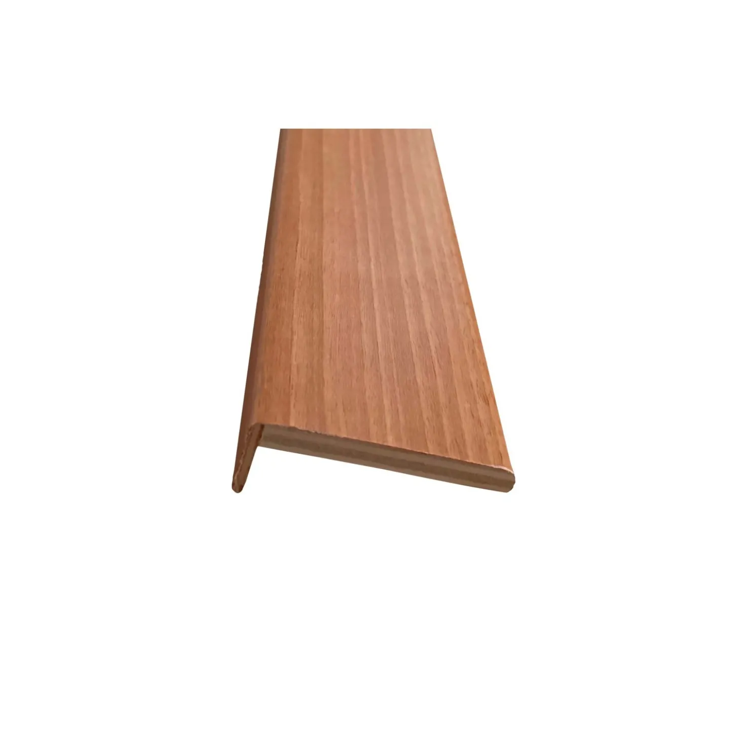 Coprifilo liscio listellare laminato Noce Chiaro alt 9 cm con aletta