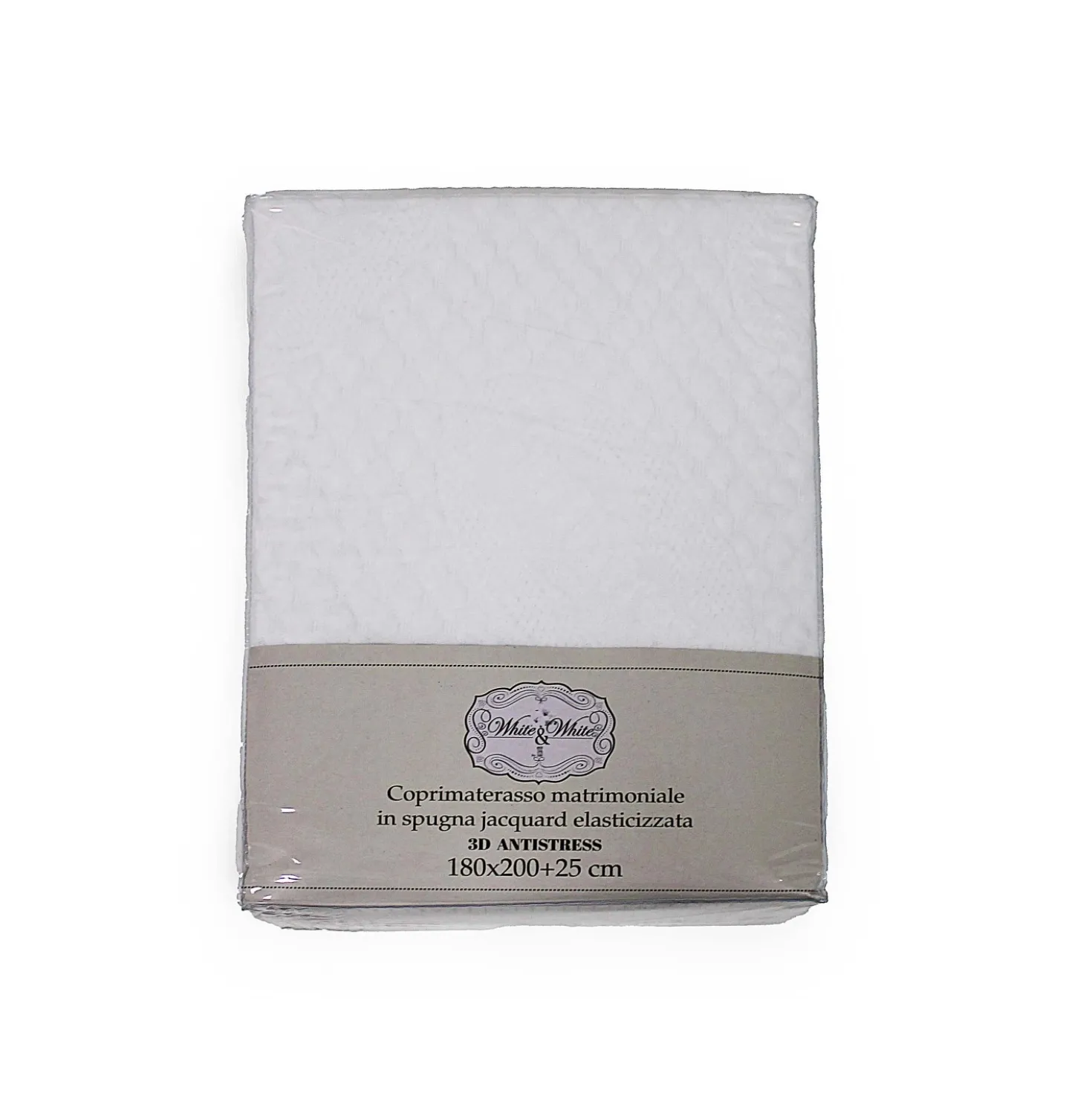 Coprimaterasso in spugna 180x200 cm bianco