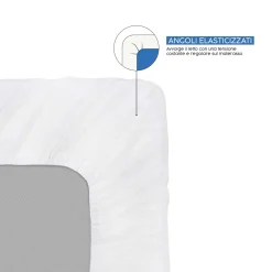 Coprimaterasso singolo bianco 90x200 cm
