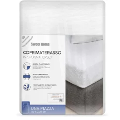 Coprimaterasso singolo bianco 90x200 cm
