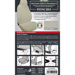 Coprisedile anteriore Poncho crema