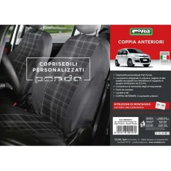 Coprisedili anteriori Fiat Panda 12 scozzese grigio piombo