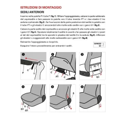 Coprisedili anteriori Fiat 500 07 grigio e panna