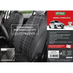 Coprisedili Panda 12 5 posti ant+post intero grigio piombo