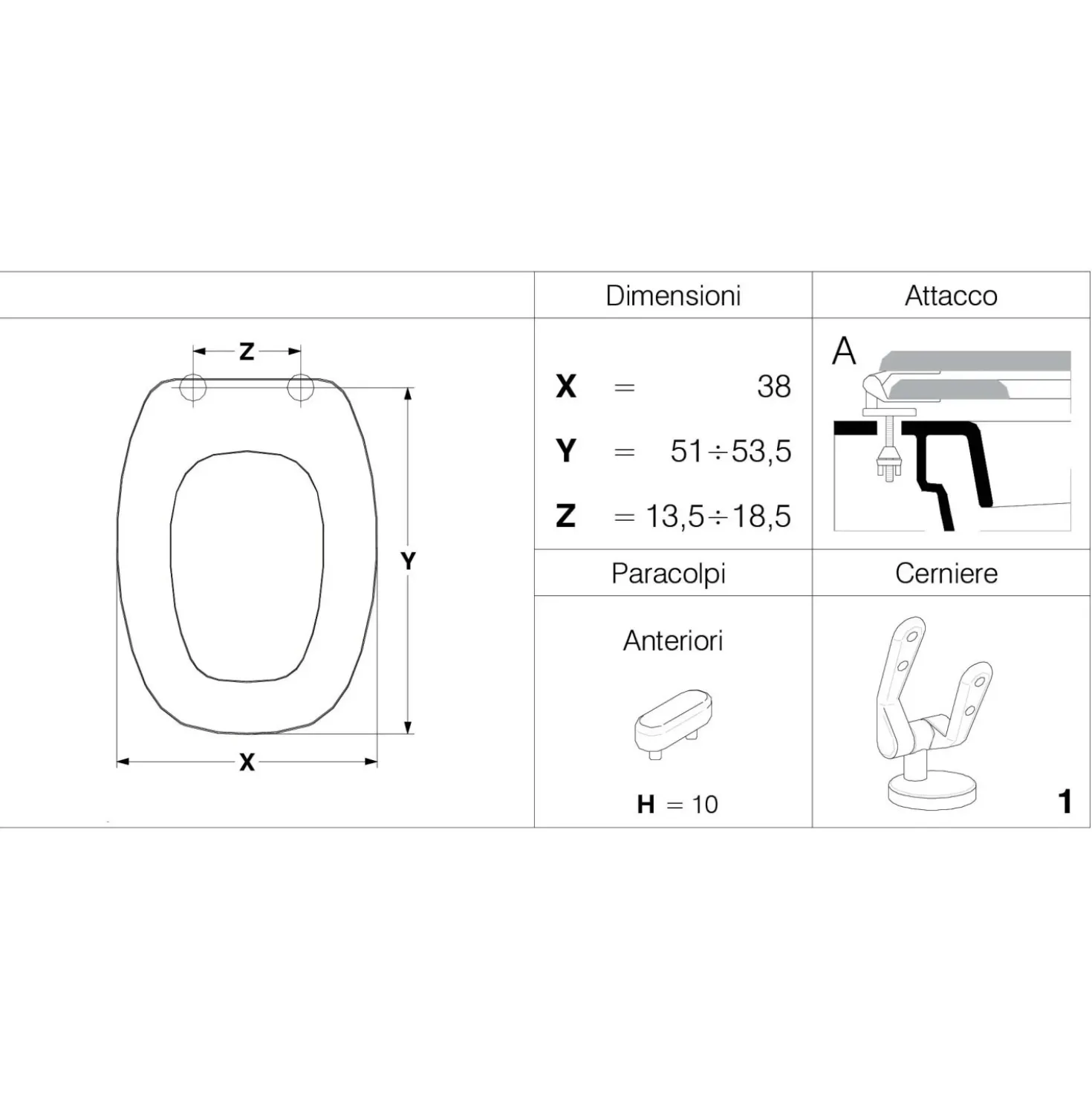 Copriwater ovale E123 in mdf dedicato bianco