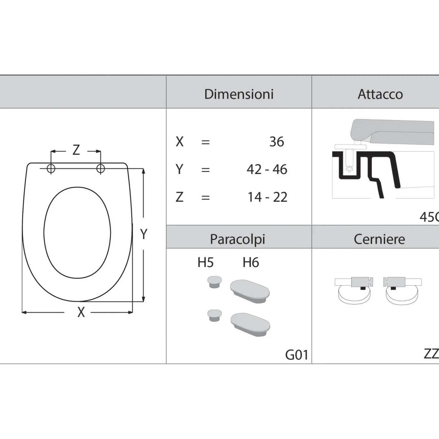 Copriwater ovale Grace in termoindurente bianco