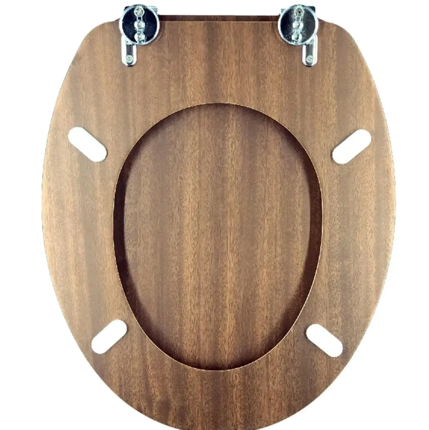Copriwater ovale in mdf finitura noce