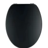 Copriwater ovale in mdf nero opaco