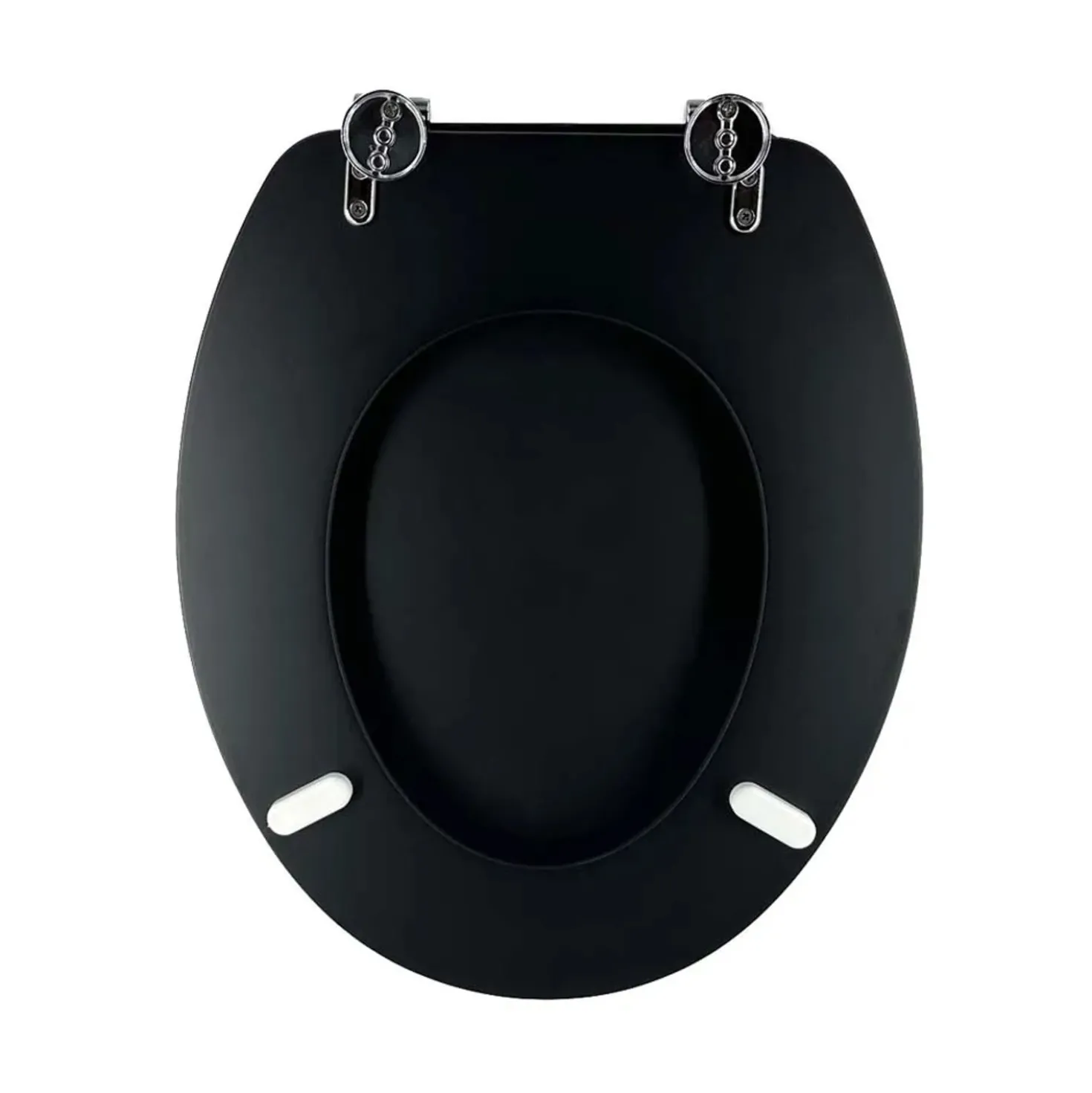 Copriwater ovale in mdf nero opaco