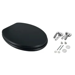 Copriwater ovale in mdf nero opaco