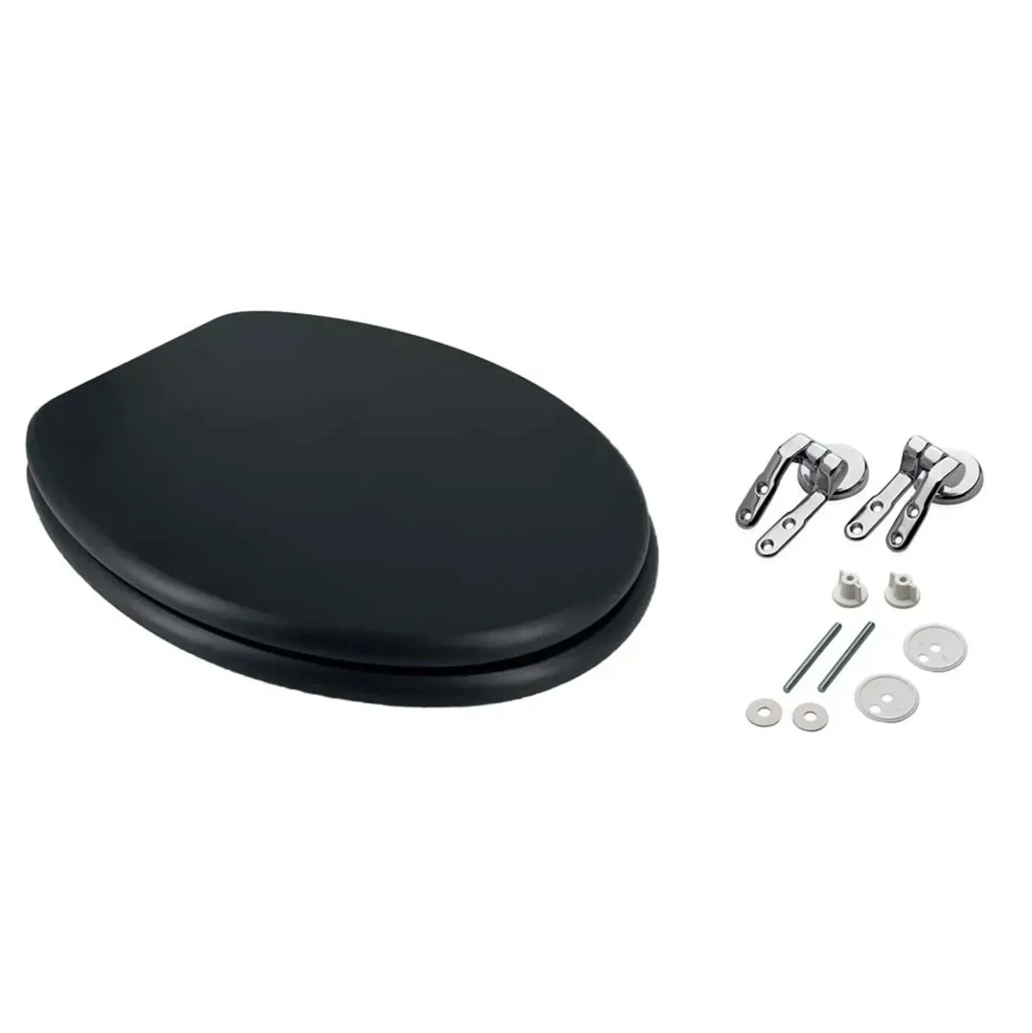 Copriwater ovale in mdf nero opaco