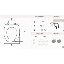 Copriwater ovale per disabili in termoindurente bianco