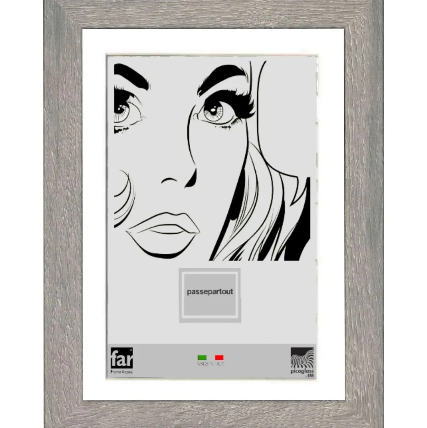 Cornice da muro Boyd con passepartout Grigio 40x50 cm