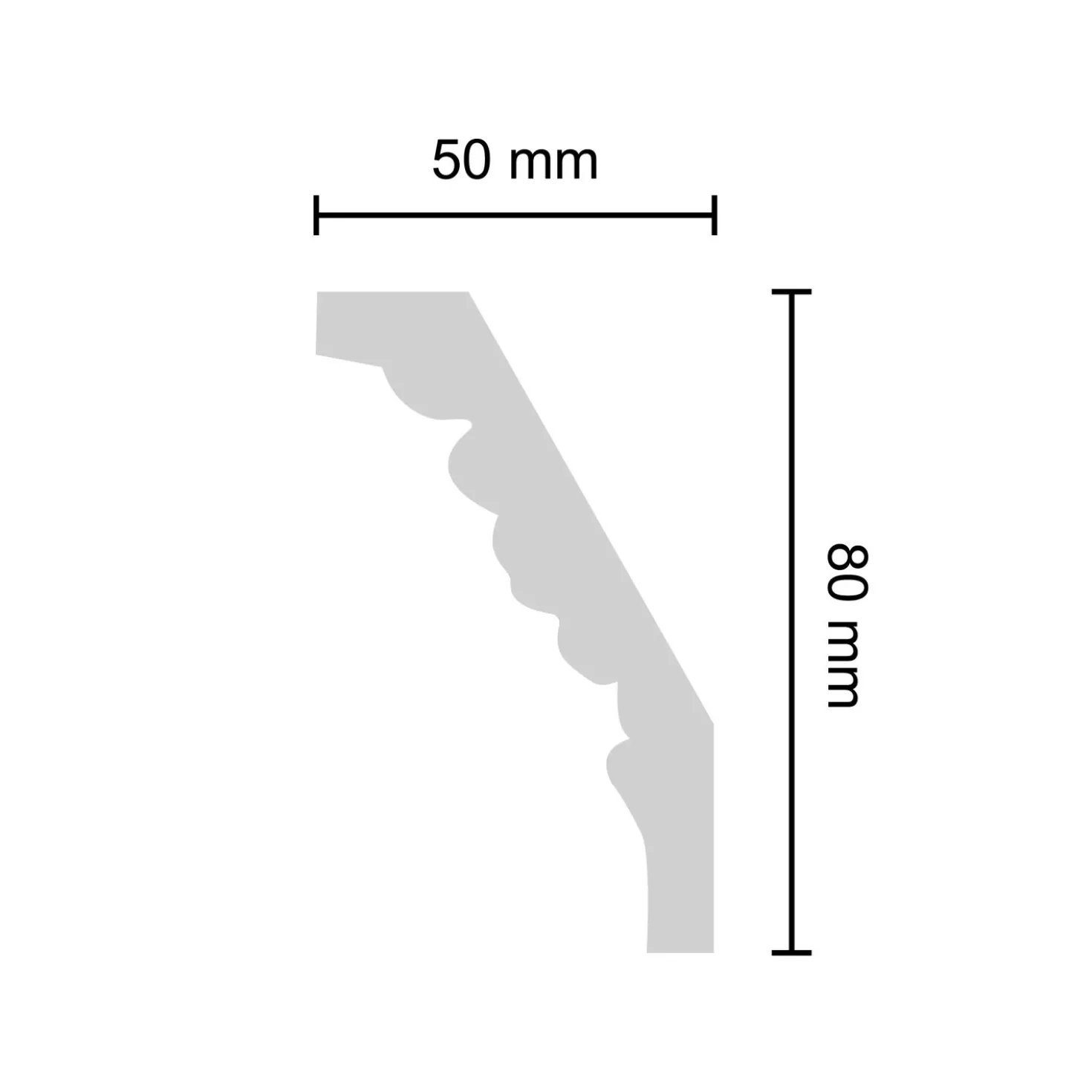 Cornice Gracia Knauf 8 x 5 cm lunghezza di 2 m lineari