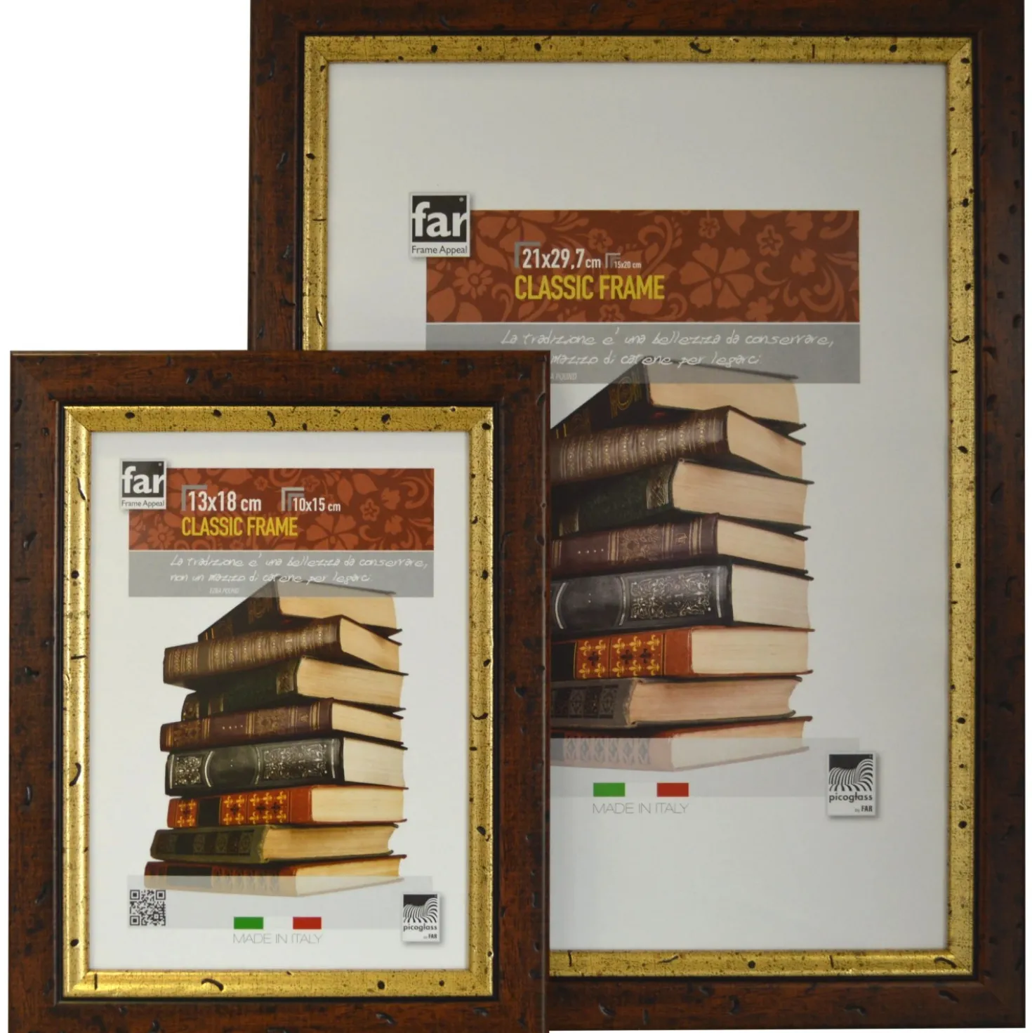 Cornice per foto Colbert noce filo oro 25x35 cm