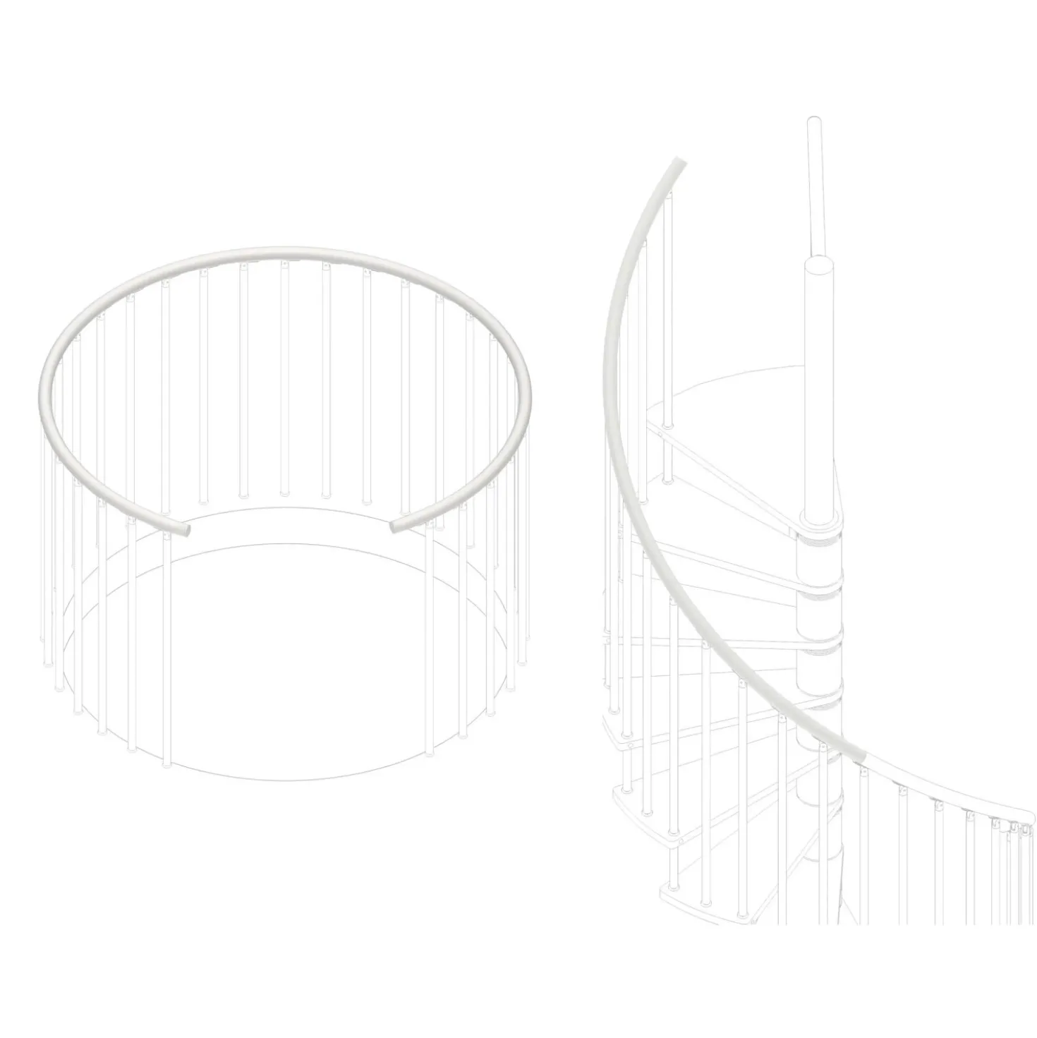 Corrimano in plastica L 500 cm bianco