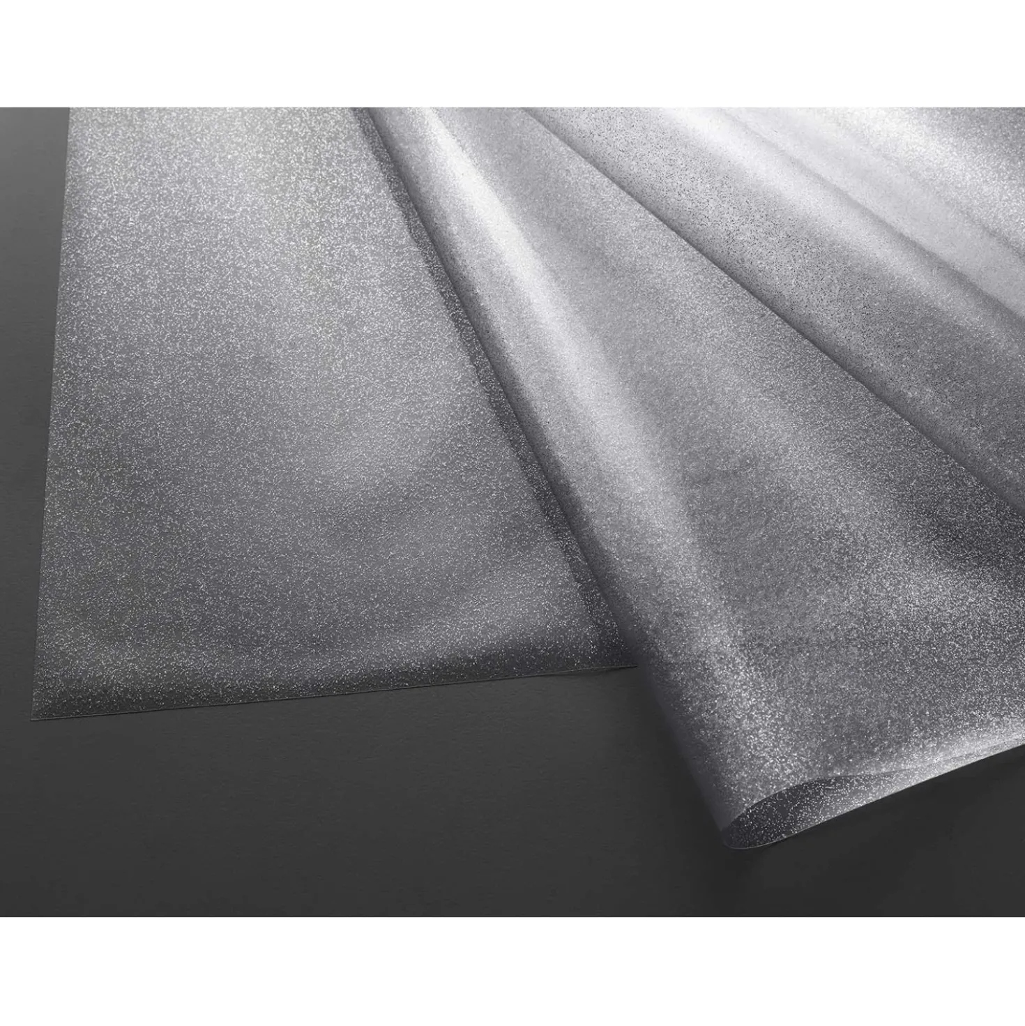 Cristallo Stampato 30 m x 140 cm Glitter Argento