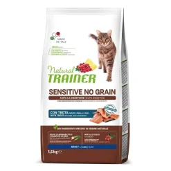 Croccantini per gatti Natural Trainer Sensitive No Grain Trota 1,5 kg