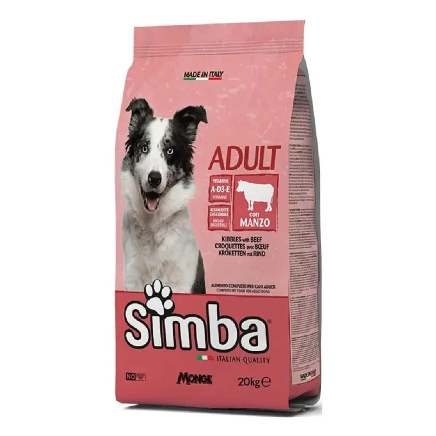 Croccchette per cani adulti SIMBA DOG manzo 20 kg