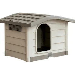Cuccia per cani Bungalow Large beige 110x94x77 cm