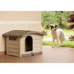 Cuccia per cani in plastica Bungalow Medium beige 89x75x62 cm