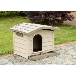 Cuccia per cani in plastica Bungalow Medium beige 89x75x62 cm