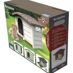 Cuccia per cani in plastica Bungalow Medium beige 89x75x62 cm