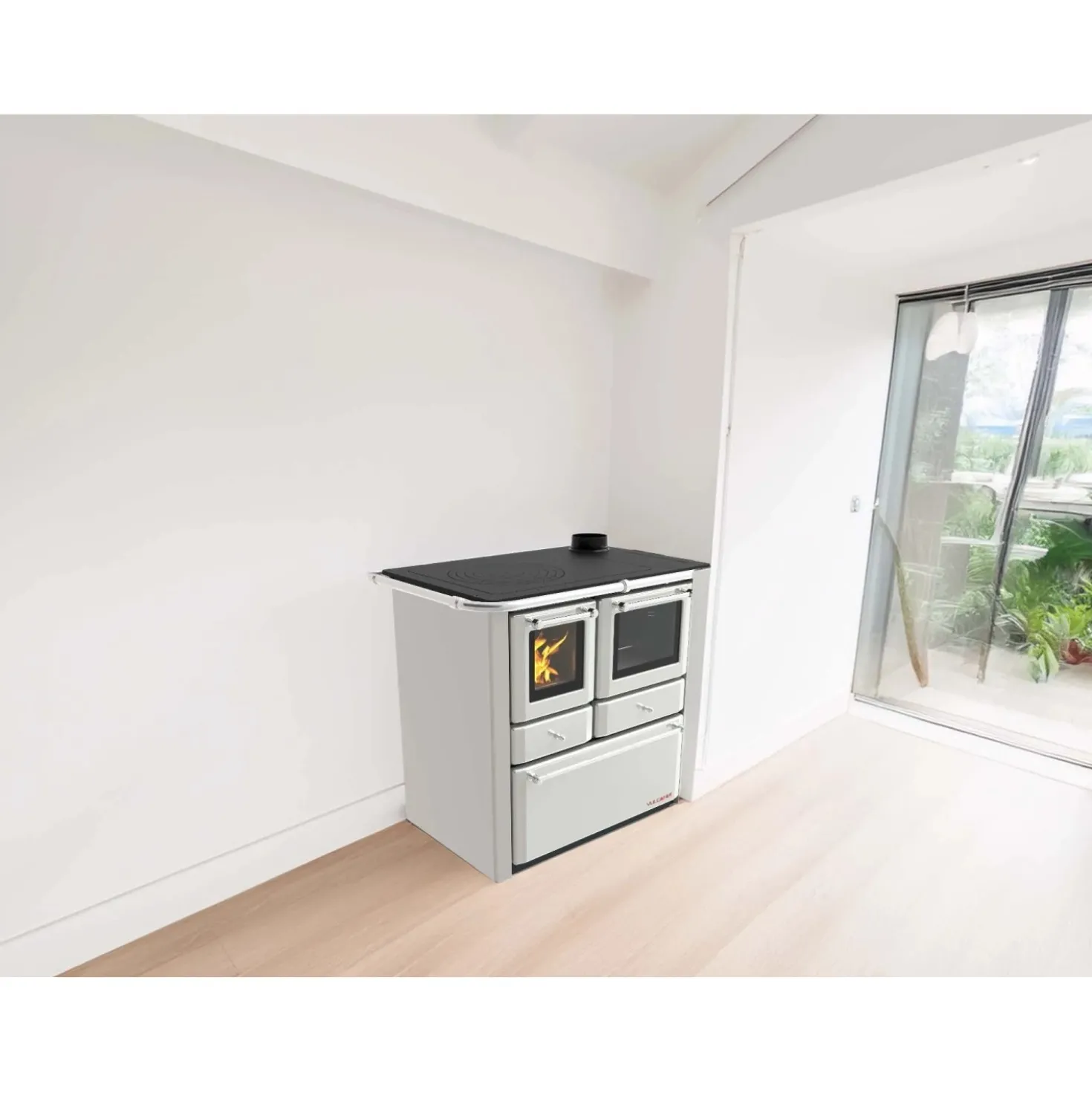 Cucina a legna Emilia Vulcania 6,3 kW bianco