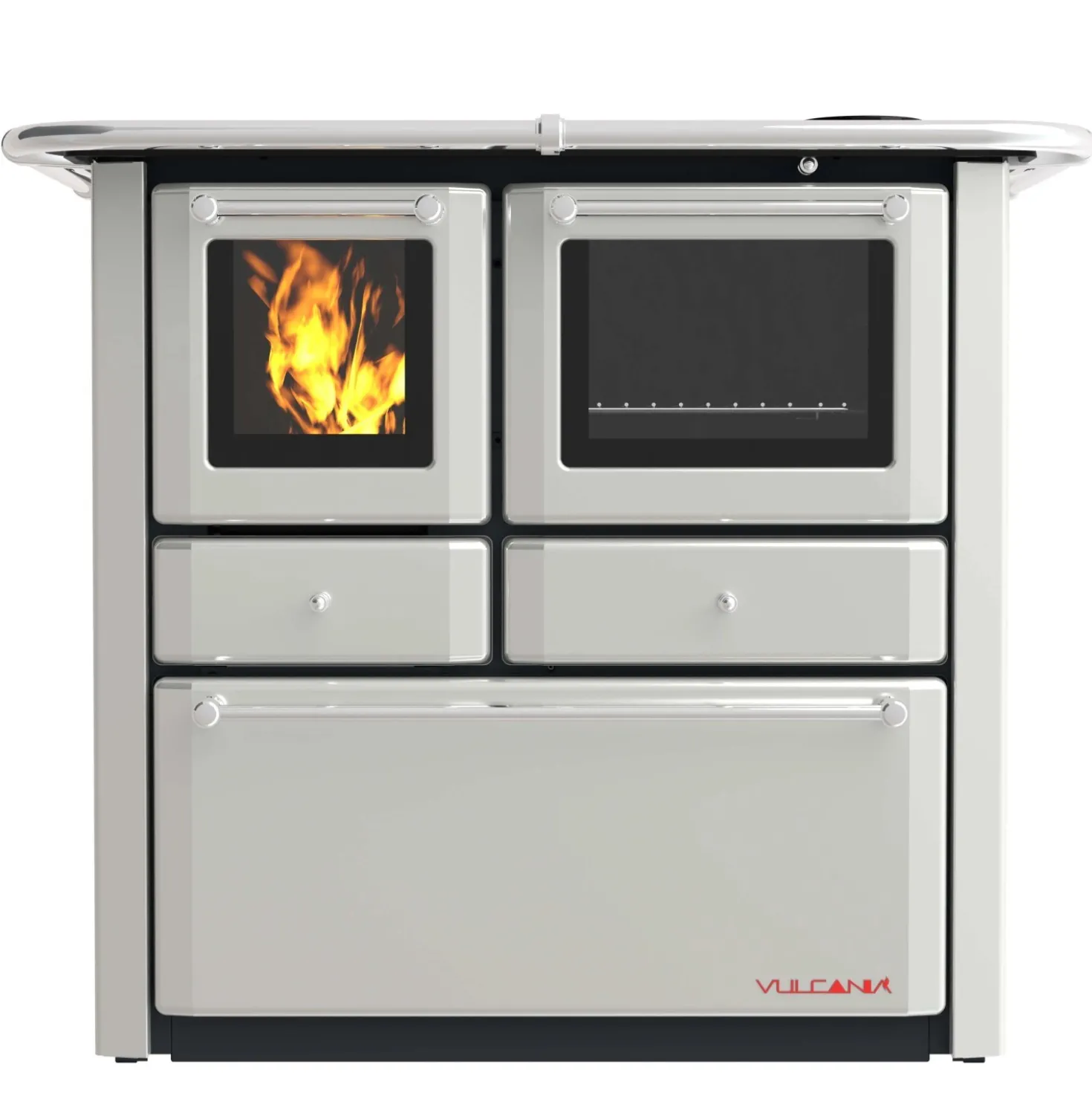 Cucina a legna Emilia Vulcania 6,3 kW bianco