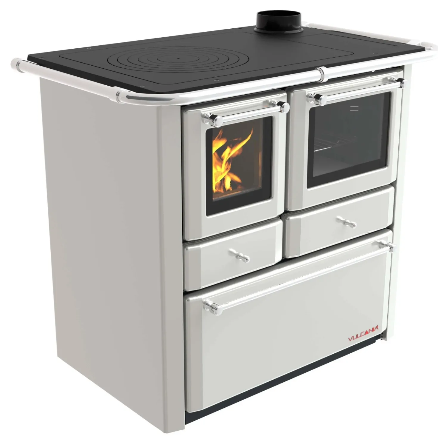 Cucina a legna Emilia Vulcania 6,3 kW bianco