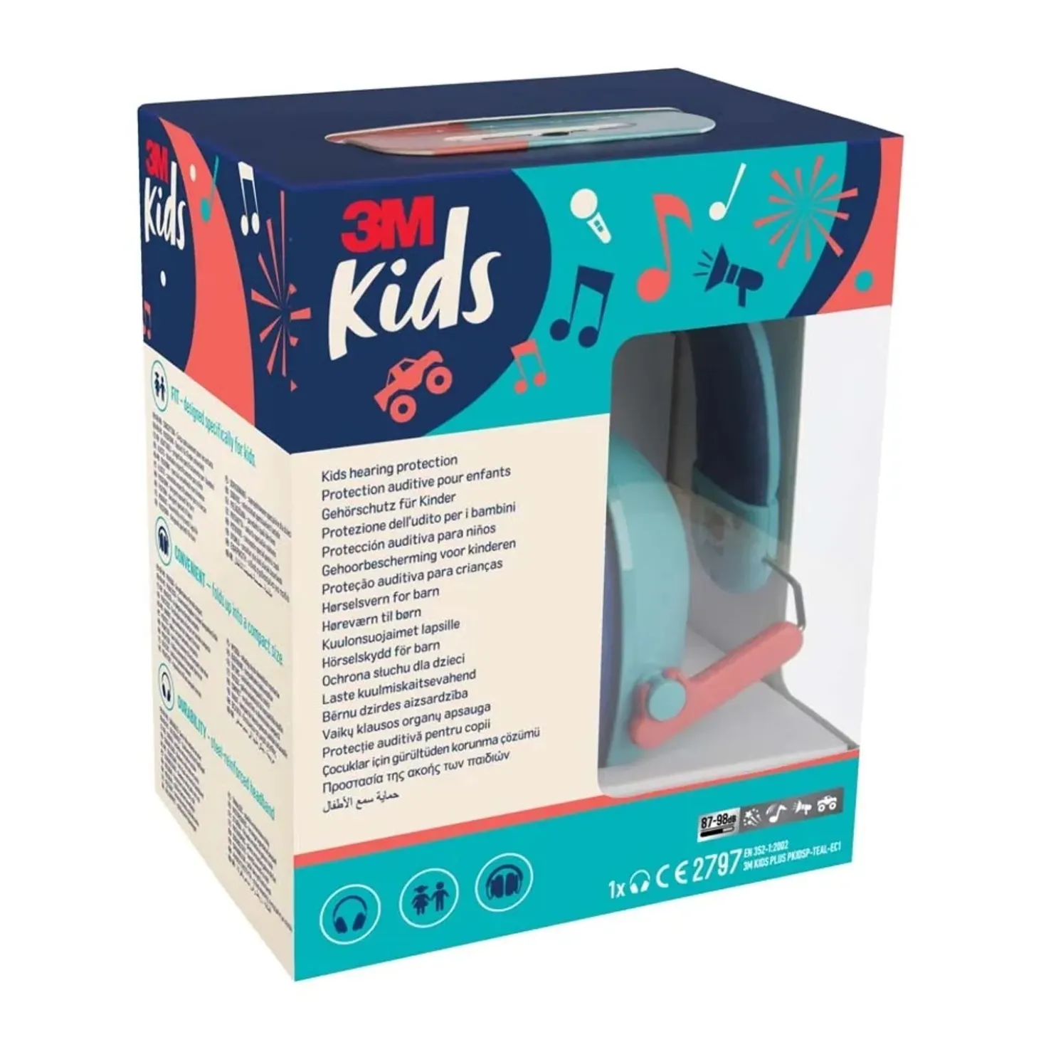 Cuffie auricolari 3M Plus per la protezione acustica dei bambini, (87 - 98 dB)