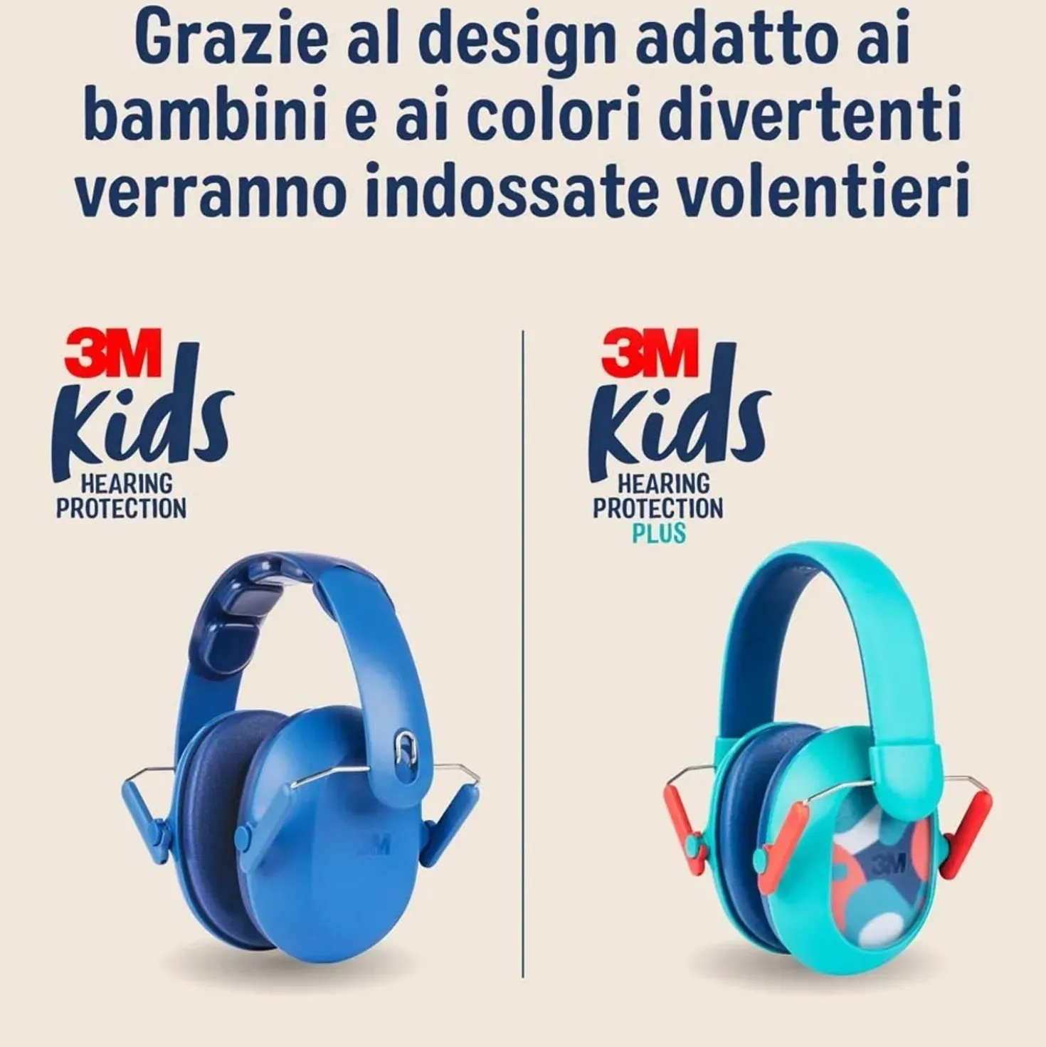 Cuffie auricolari 3M Plus per la protezione acustica dei bambini, (87 - 98 dB)