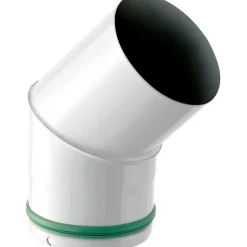 Curva 45° in acciaio vetrificato porcellanato bianco Ø 100
