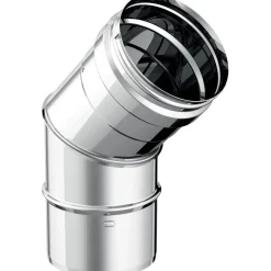 Curva a 45° diam. 100 acciaio inox sp.0,5 mm - mono parete