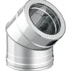 Curva a 45° diam.80/130 inox sp.0,5 mm - doppia parete