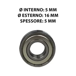 Cuscinetti a sfera rigidi misura 5x16x5 mm 2 pz