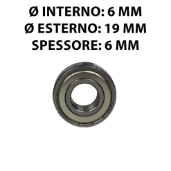 Cuscinetti a sfera rigidi misura 6x19x6 mm 2 pz