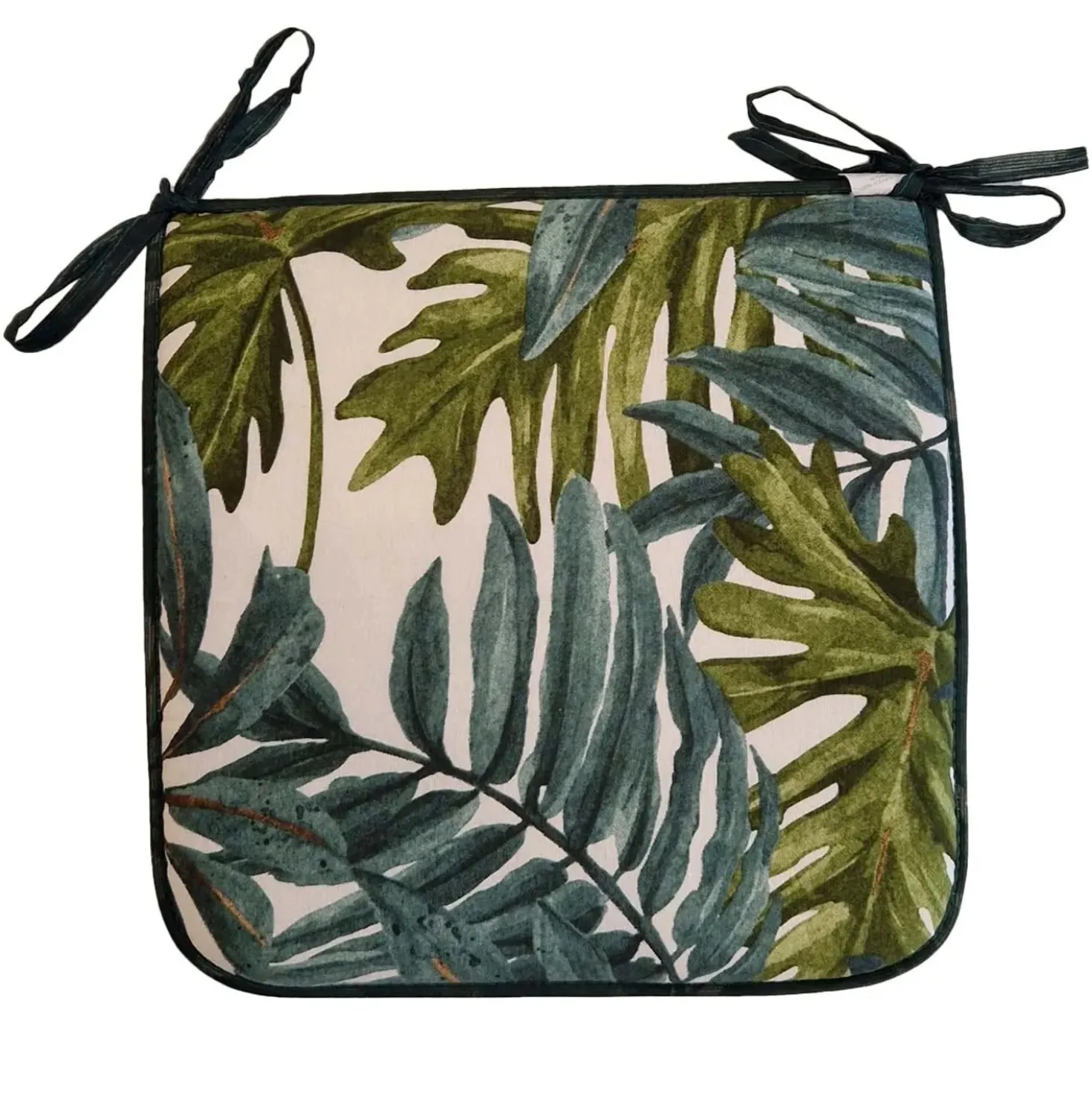 Cuscini per sedia Foglia verde 2 pz 40x40 cm