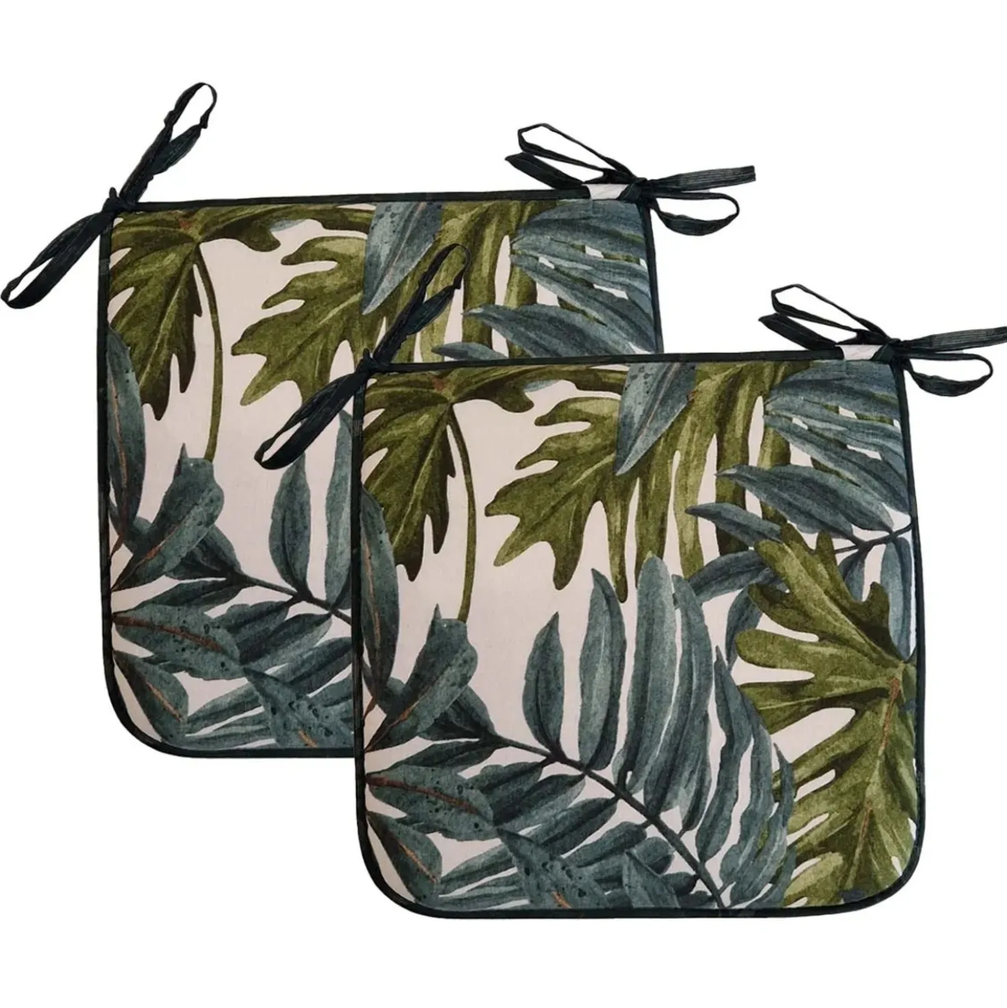 Cuscini per sedia Foglia verde 2 pz 40x40 cm