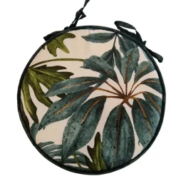 Cuscini per sedia Foglia verde 2 pz Ø 40 cm