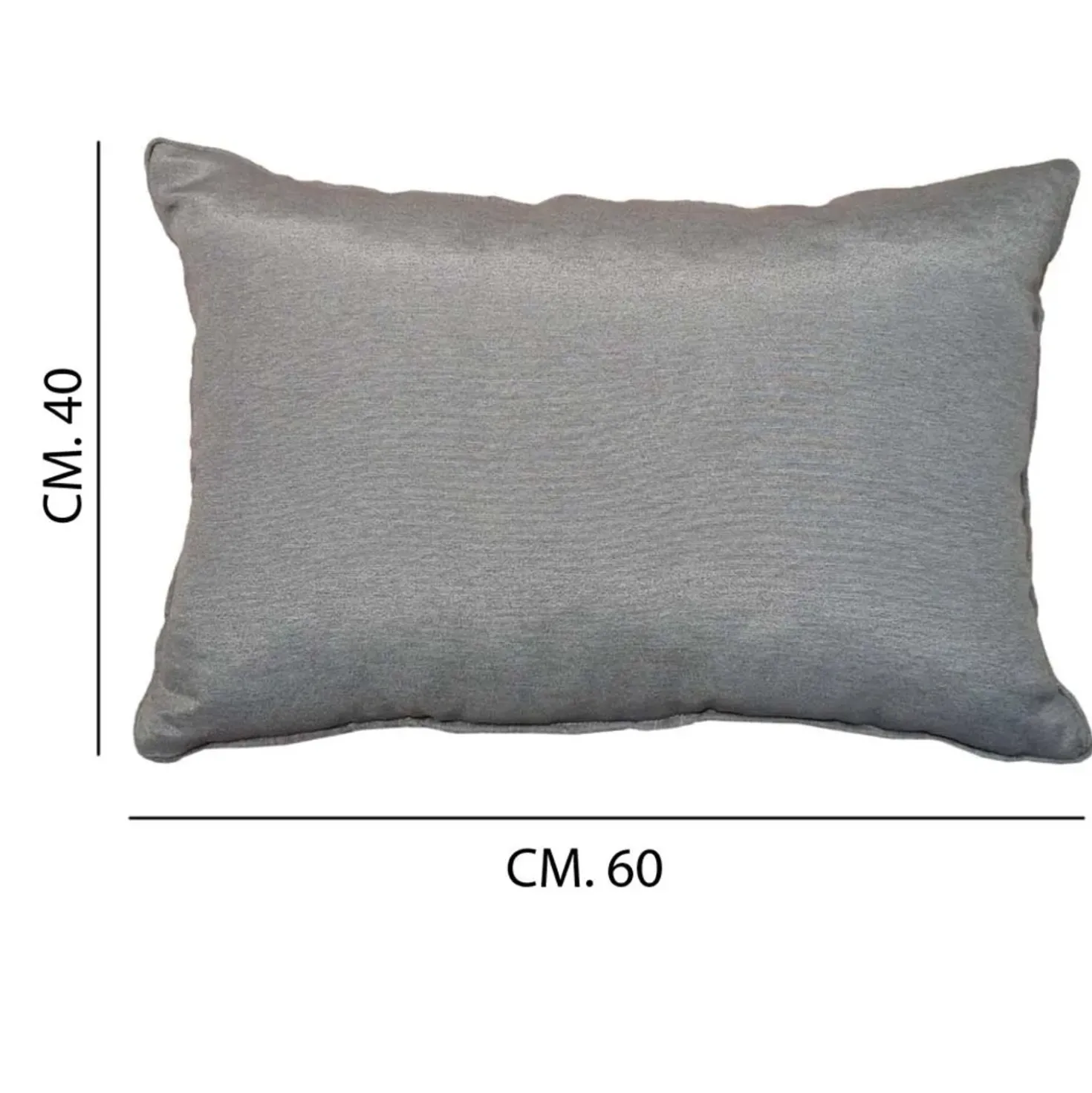 Cuscino bombato rettangolare 60x40 cm grigio