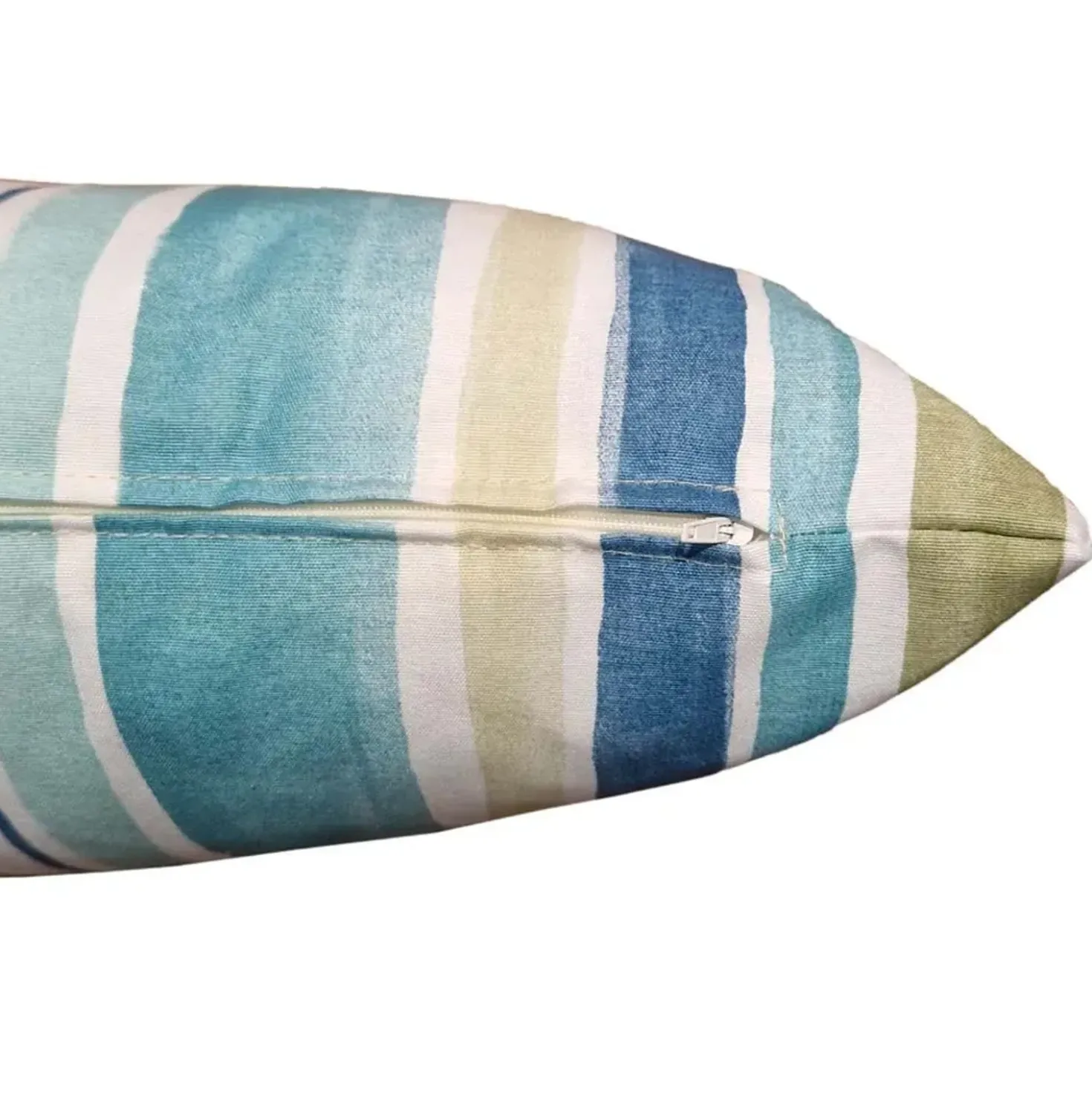 Cuscino bombato rettangolare arredo a righe azzurro 60x40 cm